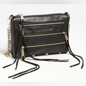 Rebecca Minkoff 5 Zip Crossbody Black/Gold